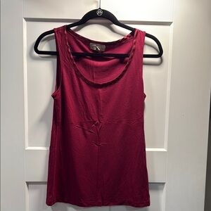 Banana Republic Red Draped Neckline Tank Top